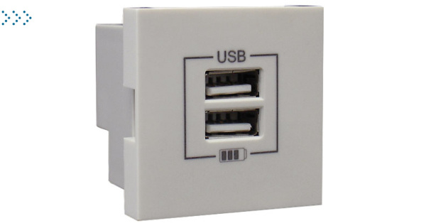 Двойная USB розетка, цвет лед Двойная USB розетка, цвет лед